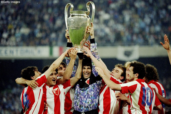 DRAGAN DZAJIC and LJUPKO PETROVIC coach champions of Europe 1991 Red star Crvena  zvezda Champions